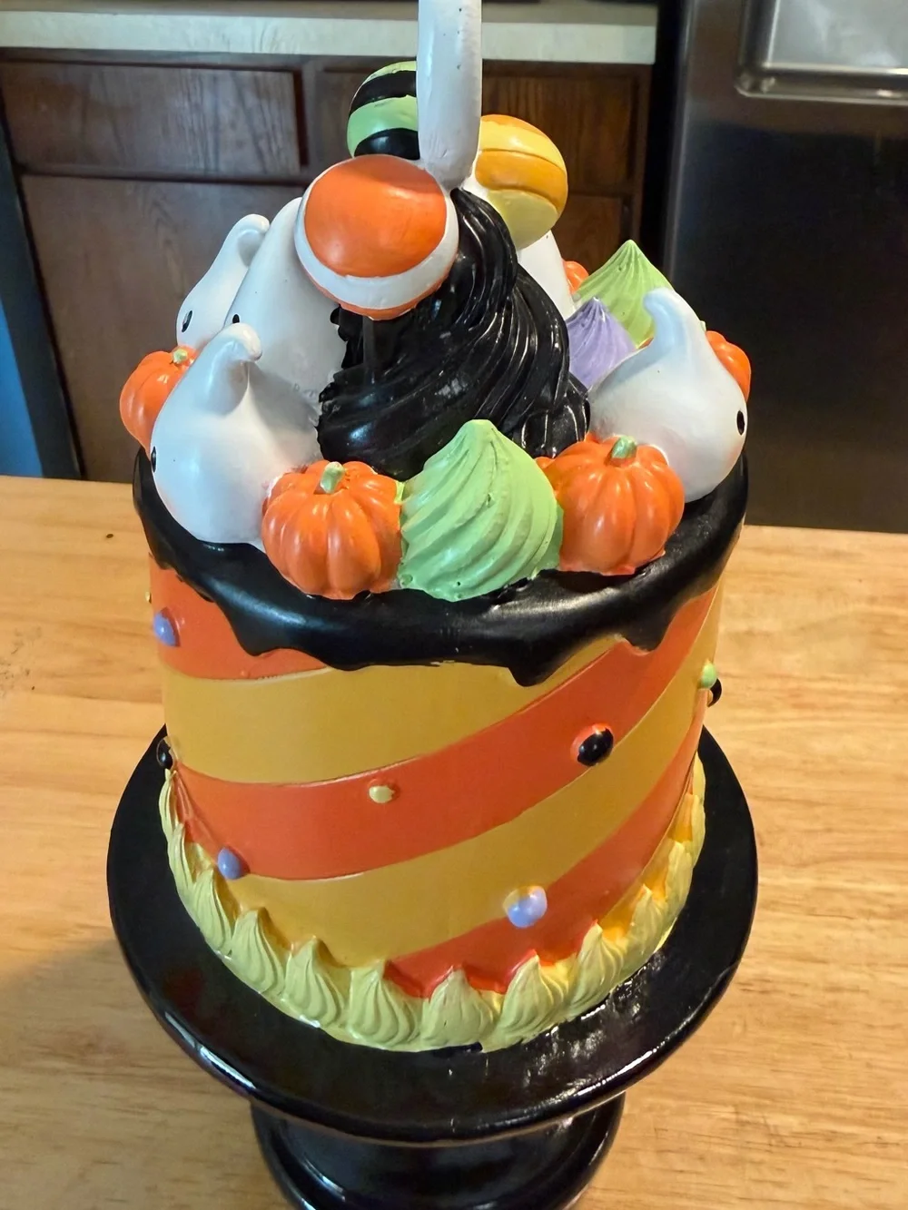 Halloween Candy Drip Decorative Cake Topper - Orange, Yellow, Black
